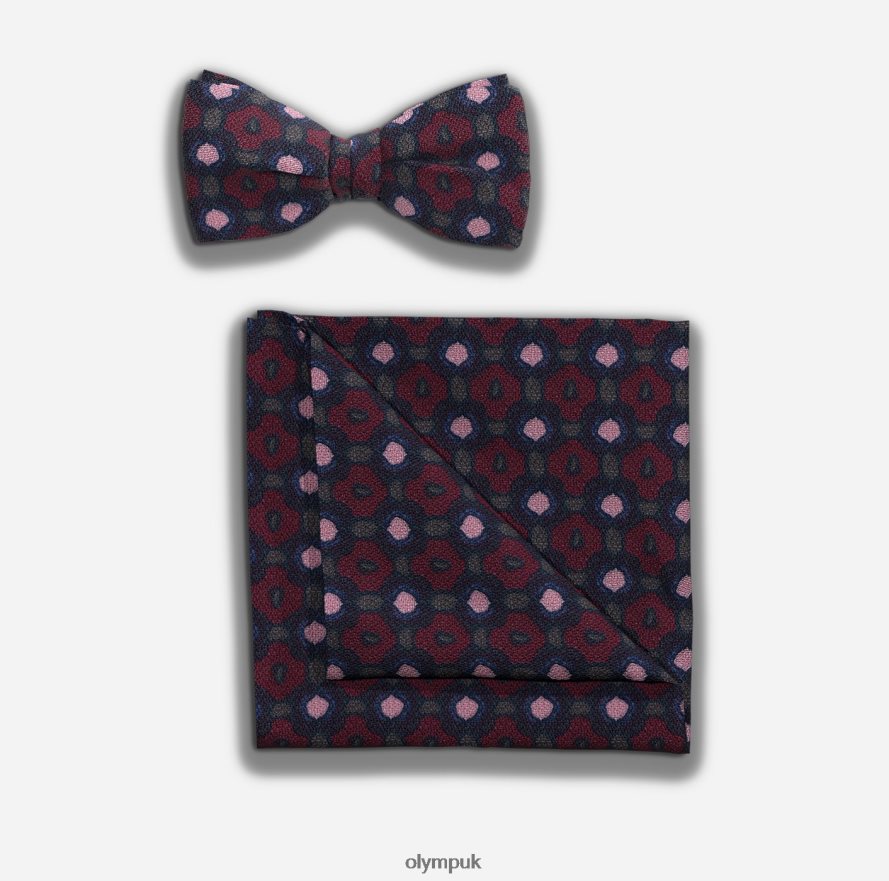 Accessories OLYMP Bow Tie / Pocket Square Set Dark Red NZ22L2645