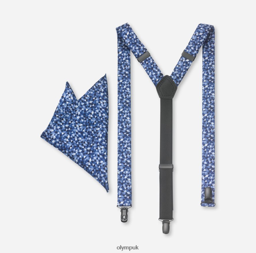 Accessories OLYMP Suspenders Set / Pocket Square Set Marine NZ22L2660