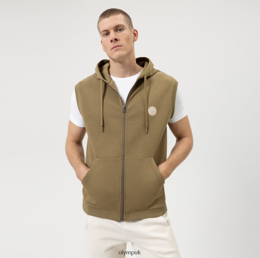 Clothing OLYMP Sweat Modern Fit, Vest, Khaki NZ22L2184