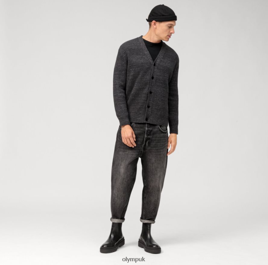 Clothing OLYMP Casual Knitwear Cardigan, Anthracite NZ22L1932