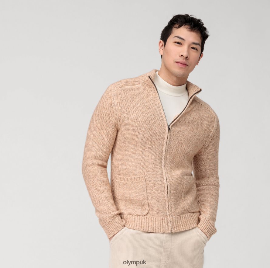 Clothing OLYMP Casual Knitwear Cardigan, Beige NZ22L1937
