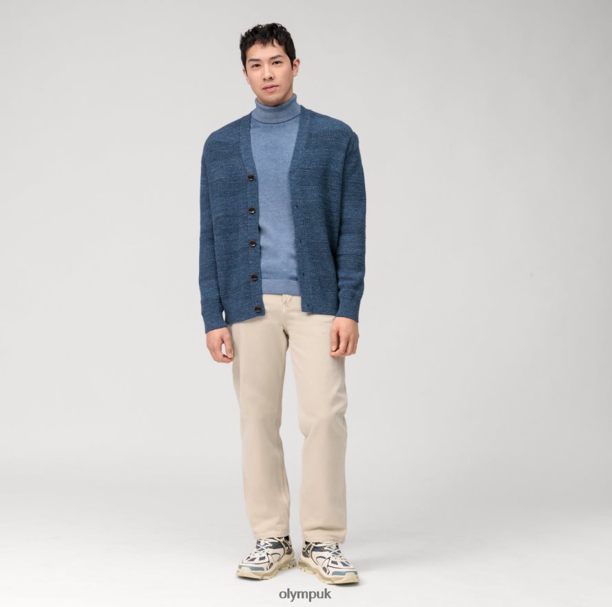Clothing OLYMP Casual Knitwear Cardigan, Smoke Blue NZ22L1934