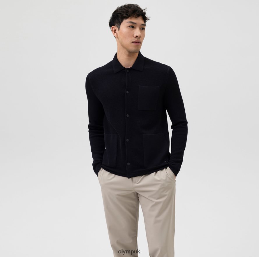 Clothing OLYMP Level Five Knitwear Body Fit, Jacket Polo Collar, Marine NZ22L1944