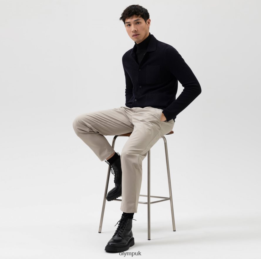 Clothing OLYMP Level Five Knitwear Body Fit, Jacket Polo Collar, Marine NZ22L1944