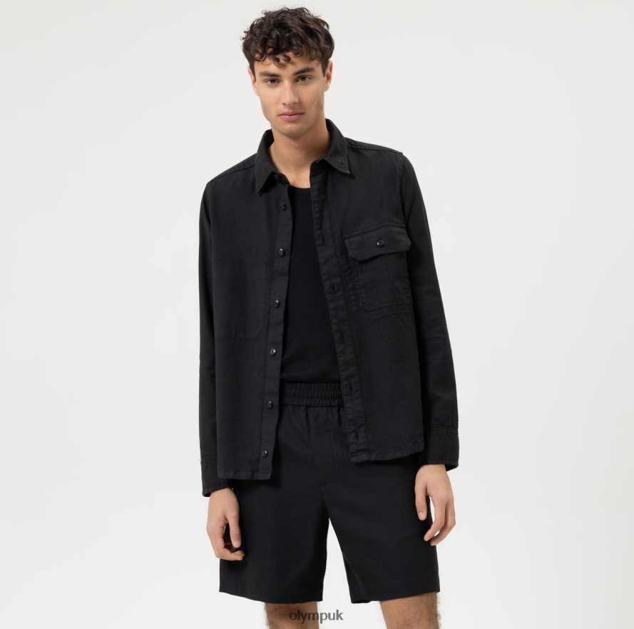 Clothing OLYMP Level Five Smart Casual Overshirt, Casual Shirt, Black NZ22L1958