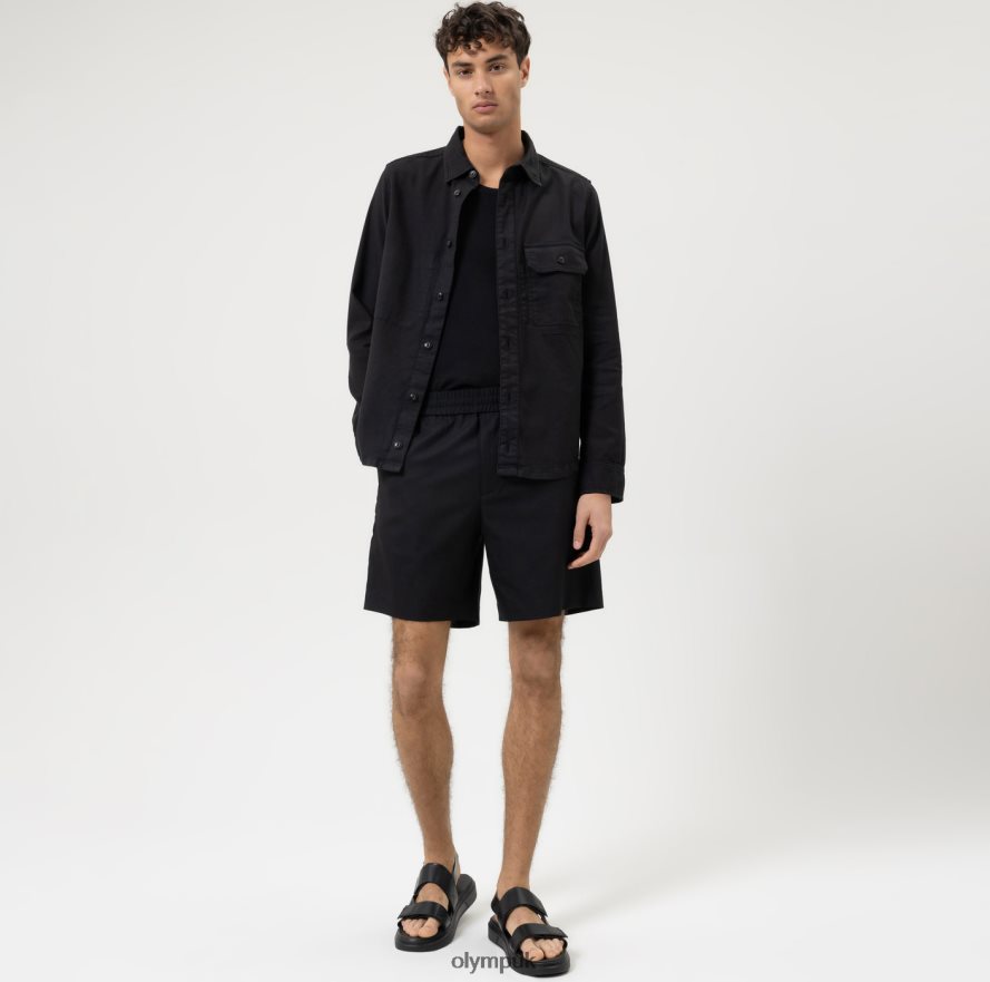 Clothing OLYMP Level Five Smart Casual Overshirt, Casual Shirt, Black NZ22L1958