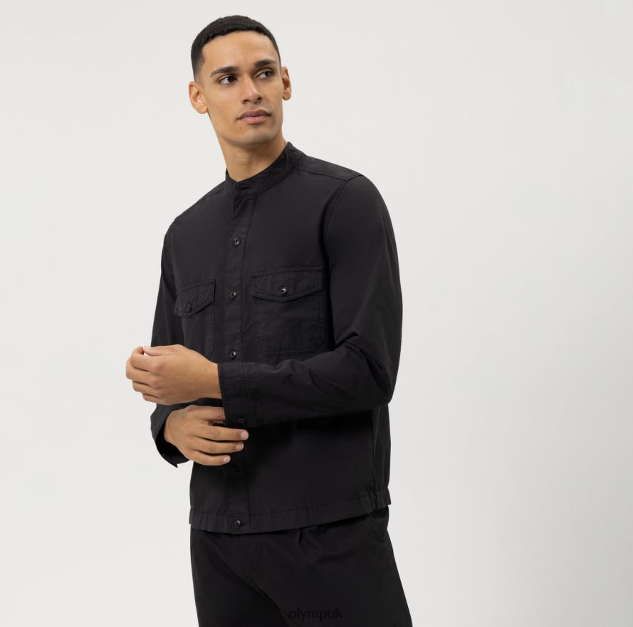Clothing OLYMP Level Five Smart Casual Overshirt, Casual Shirt, Black NZ22L1965