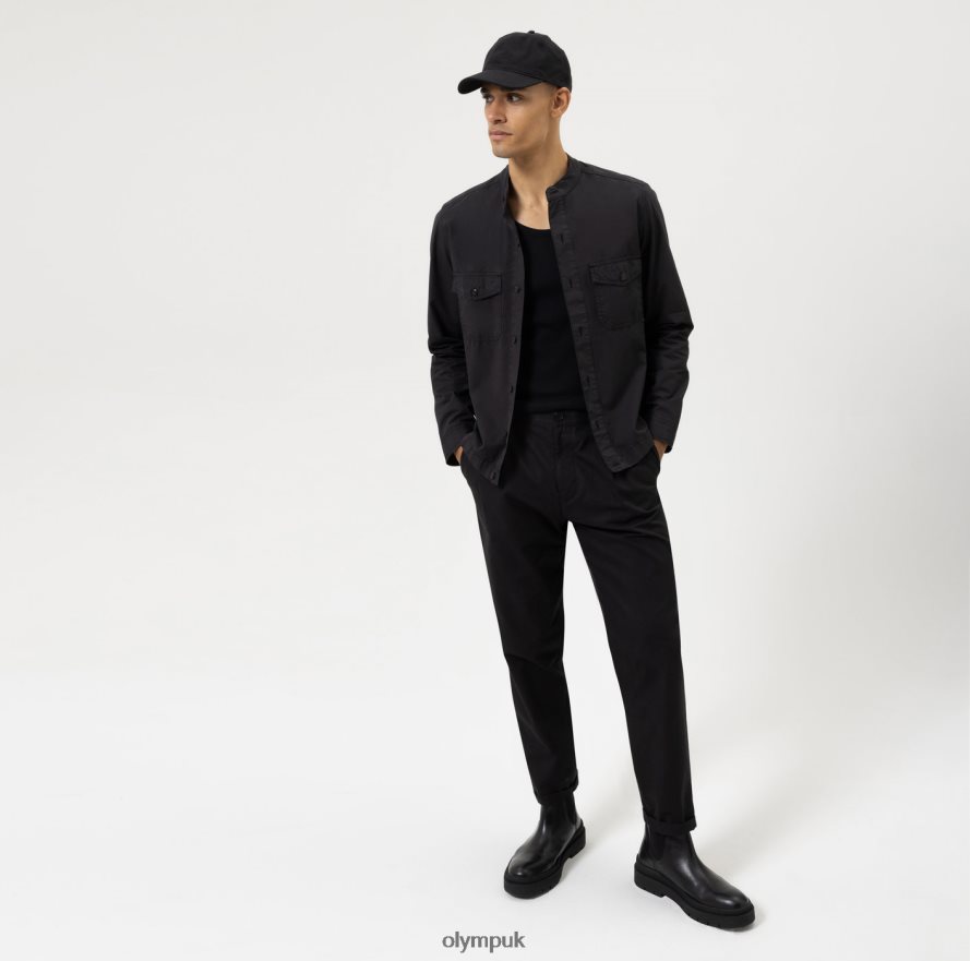Clothing OLYMP Level Five Smart Casual Overshirt, Casual Shirt, Black NZ22L1965