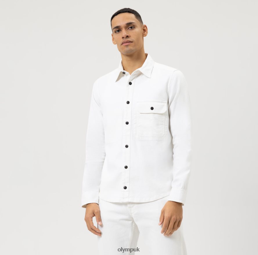 Clothing OLYMP Level Five Smart Casual Overshirt, Casual Shirt, White NZ22L1949