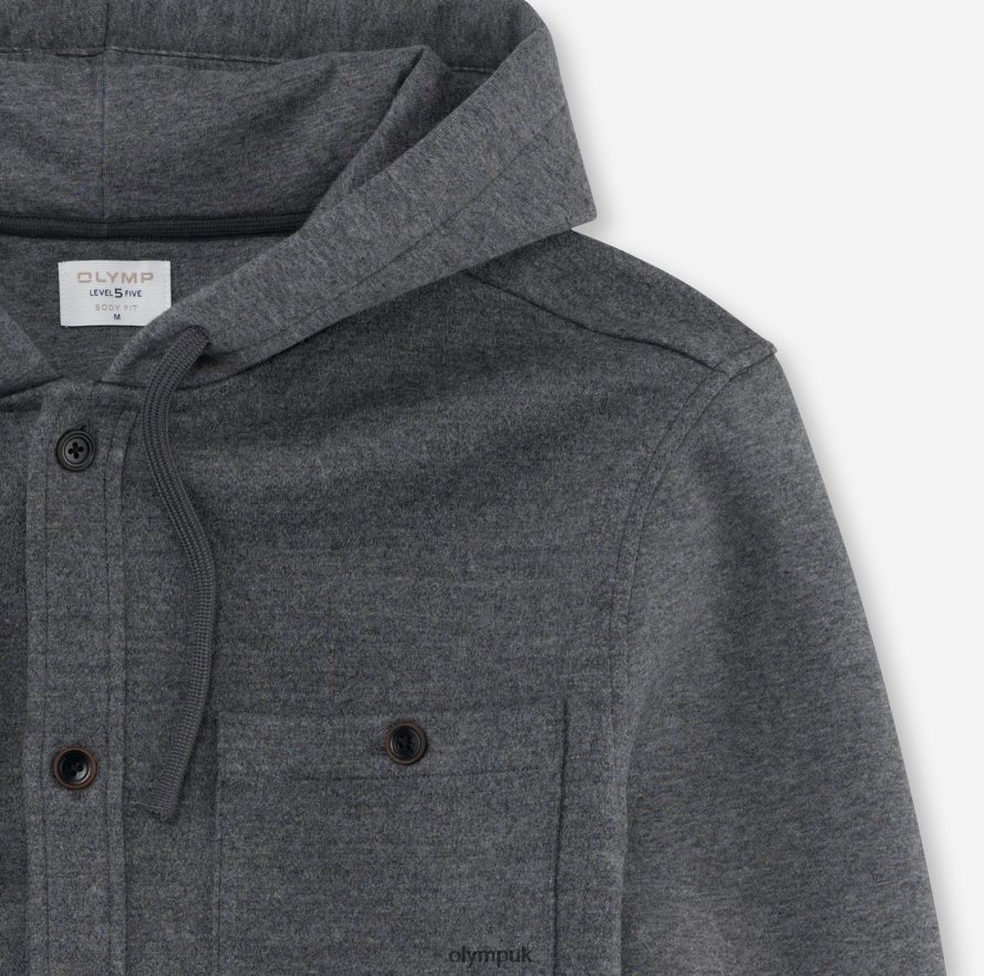 Clothing OLYMP Level Five Sweat Overshirt, Anthracite NZ22L1984