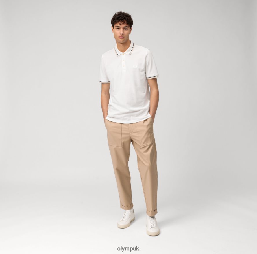 Clothing OLYMP Casual Modern Fit, Polo, Off White NZ22L2145