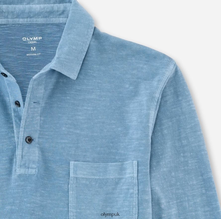 Clothing OLYMP Casual Modern Fit, Polo, Smoke Blue NZ22L2132