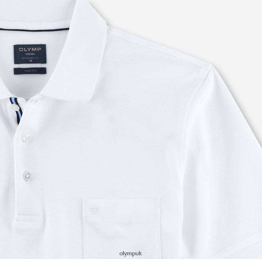 Clothing OLYMP Casual Modern Fit, Polo, White NZ22L2169