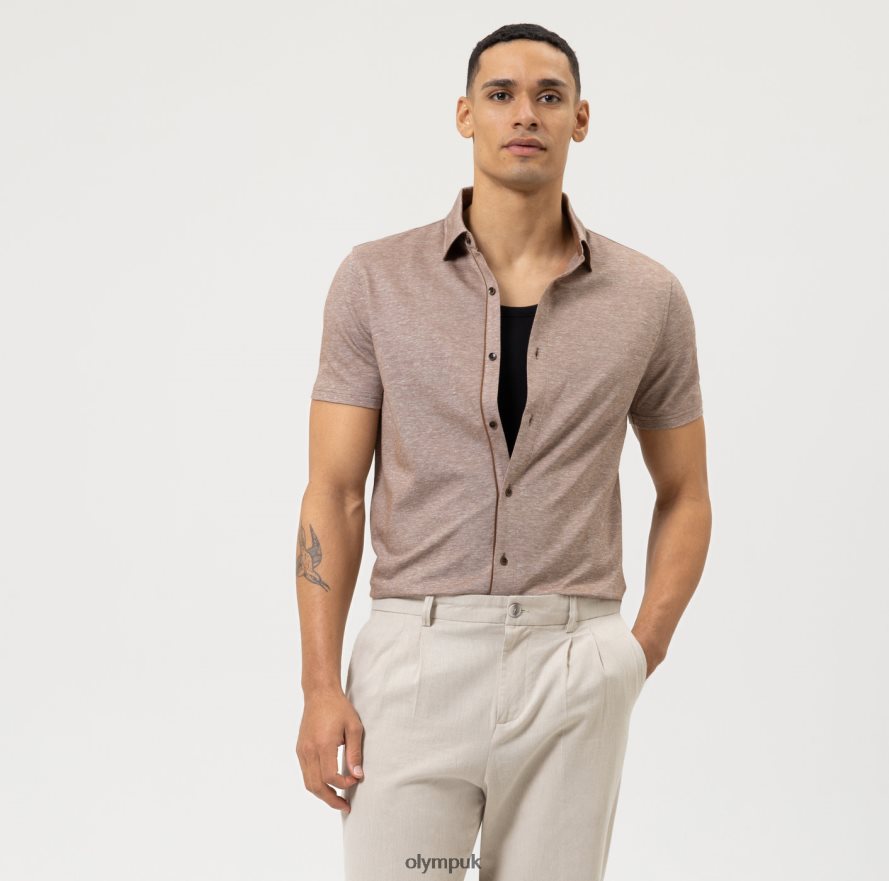 Clothing OLYMP Level Five Casual Body Fit, Polo, Brown NZ22L2144