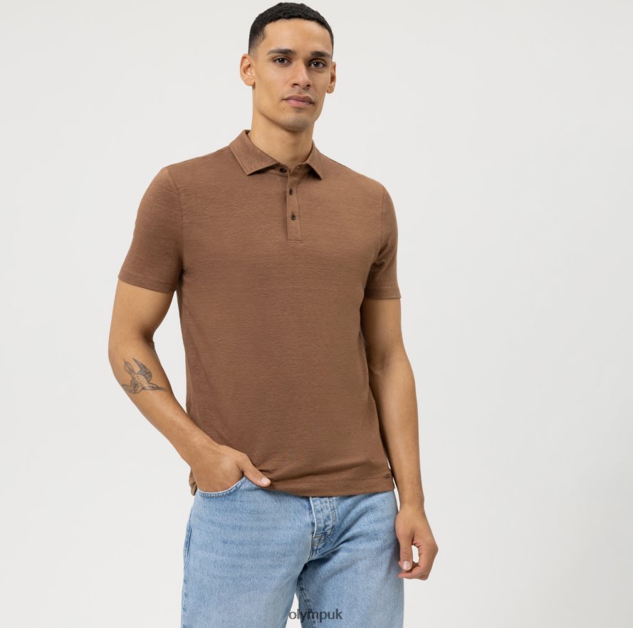 Clothing OLYMP Level Five Casual Body Fit, Polo, Brown NZ22L2161