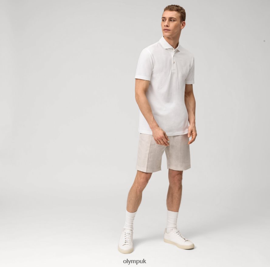 Clothing OLYMP Level Five Casual Body Fit, Polo, White NZ22L2092