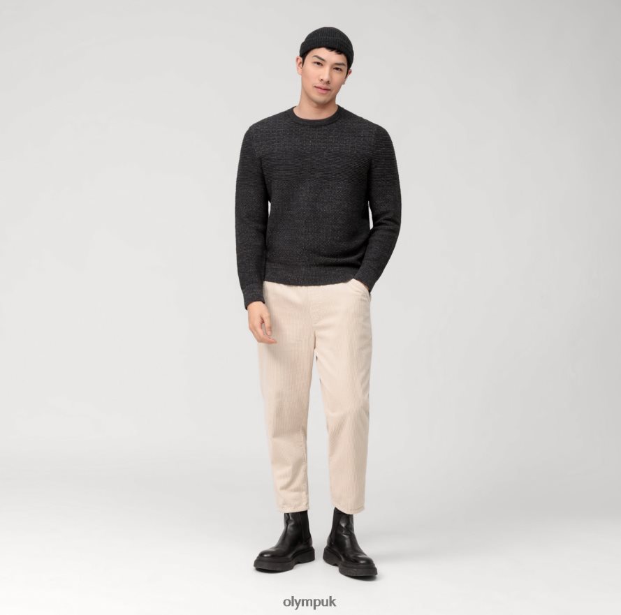 Clothing OLYMP Casual Knitwear Pullover, Anthracite NZ22L1820