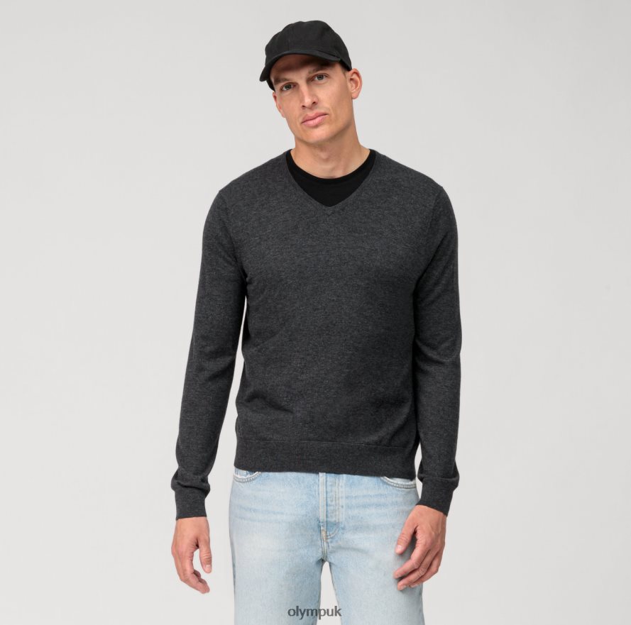 Clothing OLYMP Casual Knitwear Pullover, Anthracite NZ22L1832