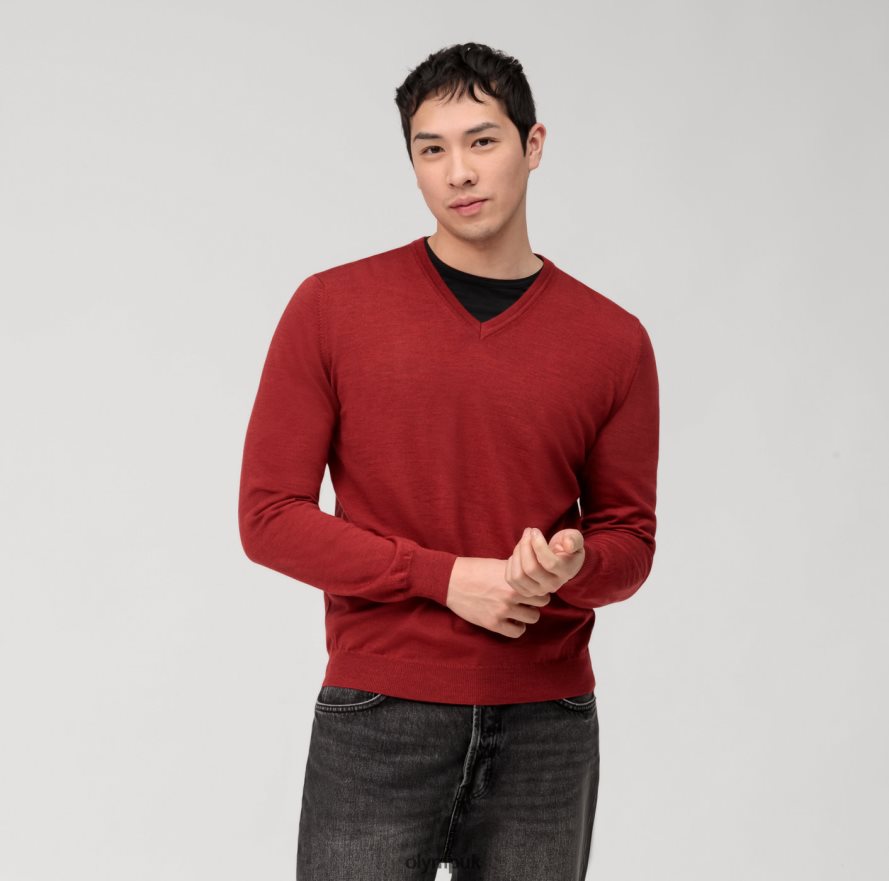 Clothing OLYMP Casual Knitwear Pullover, Barolo NZ22L1765