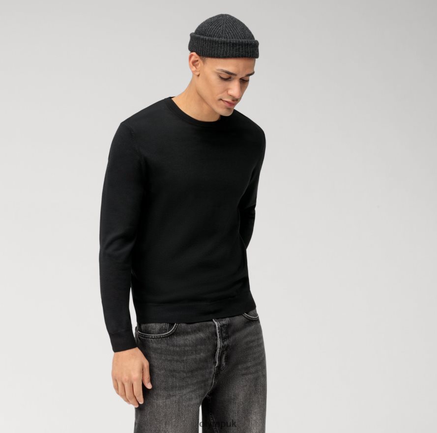 Clothing OLYMP Casual Knitwear Pullover, Black NZ22L1806