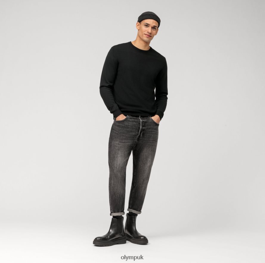 Clothing OLYMP Casual Knitwear Pullover, Black NZ22L1806