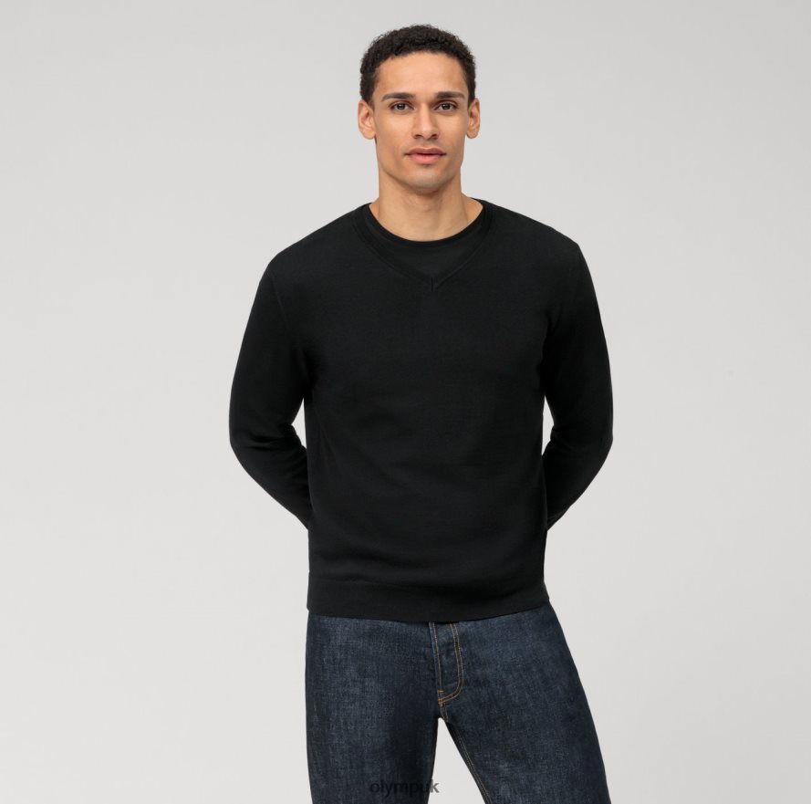 Clothing OLYMP Casual Knitwear Pullover, Black NZ22L1807