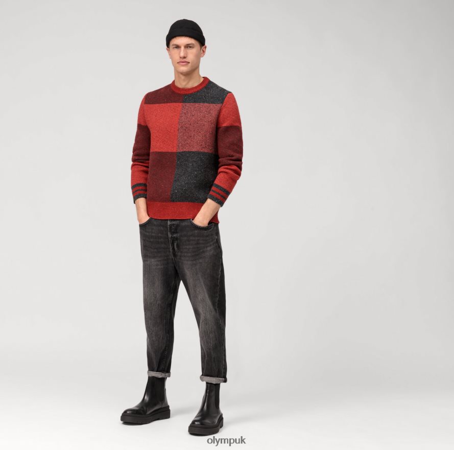 Clothing OLYMP Casual Knitwear Pullover, Bordeaux NZ22L1781