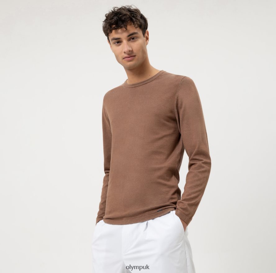 Clothing OLYMP Casual Knitwear Pullover, Brown NZ22L1777