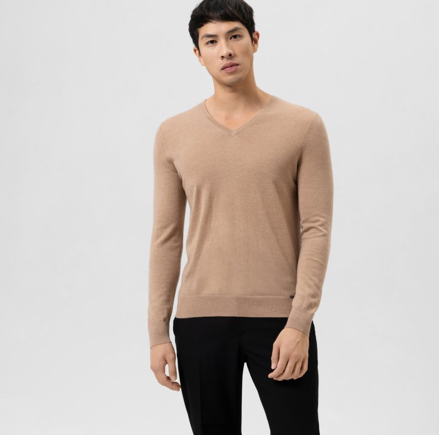 Clothing OLYMP Casual Knitwear Pullover, Camel NZ22L1843