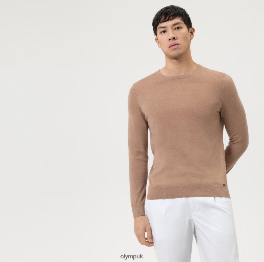Clothing OLYMP Casual Knitwear Pullover, Camel NZ22L1861