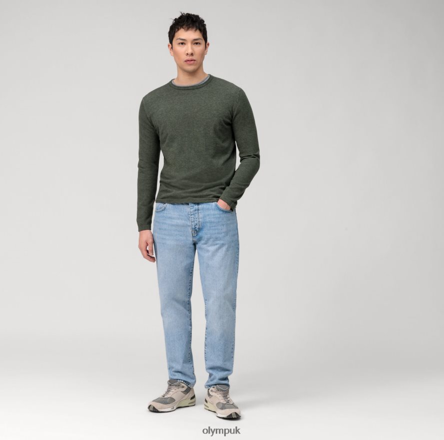 Clothing OLYMP Casual Knitwear Pullover, Dark Green NZ22L1796