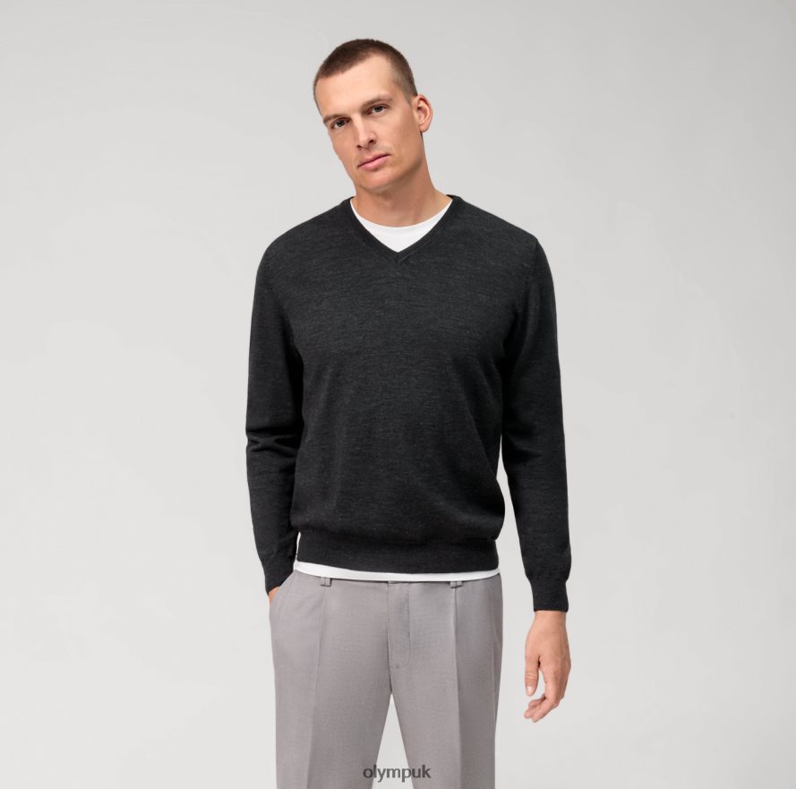 Clothing OLYMP Casual Knitwear Pullover, Graphite NZ22L1823
