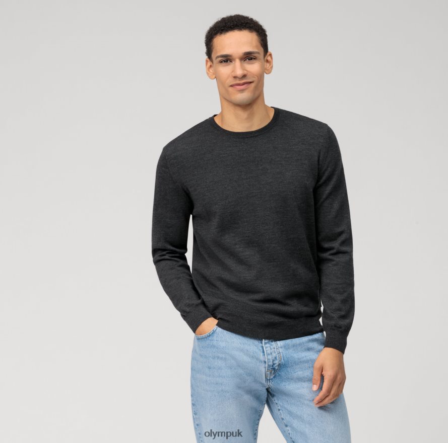Clothing OLYMP Casual Knitwear Pullover, Graphite NZ22L1827