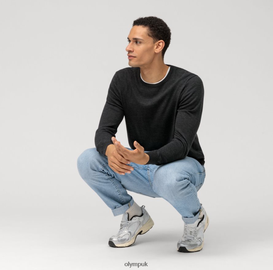 Clothing OLYMP Casual Knitwear Pullover, Graphite NZ22L1827