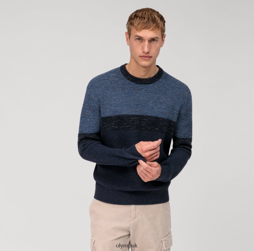 Clothing OLYMP Casual Knitwear Pullover, Marine NZ22L1784
