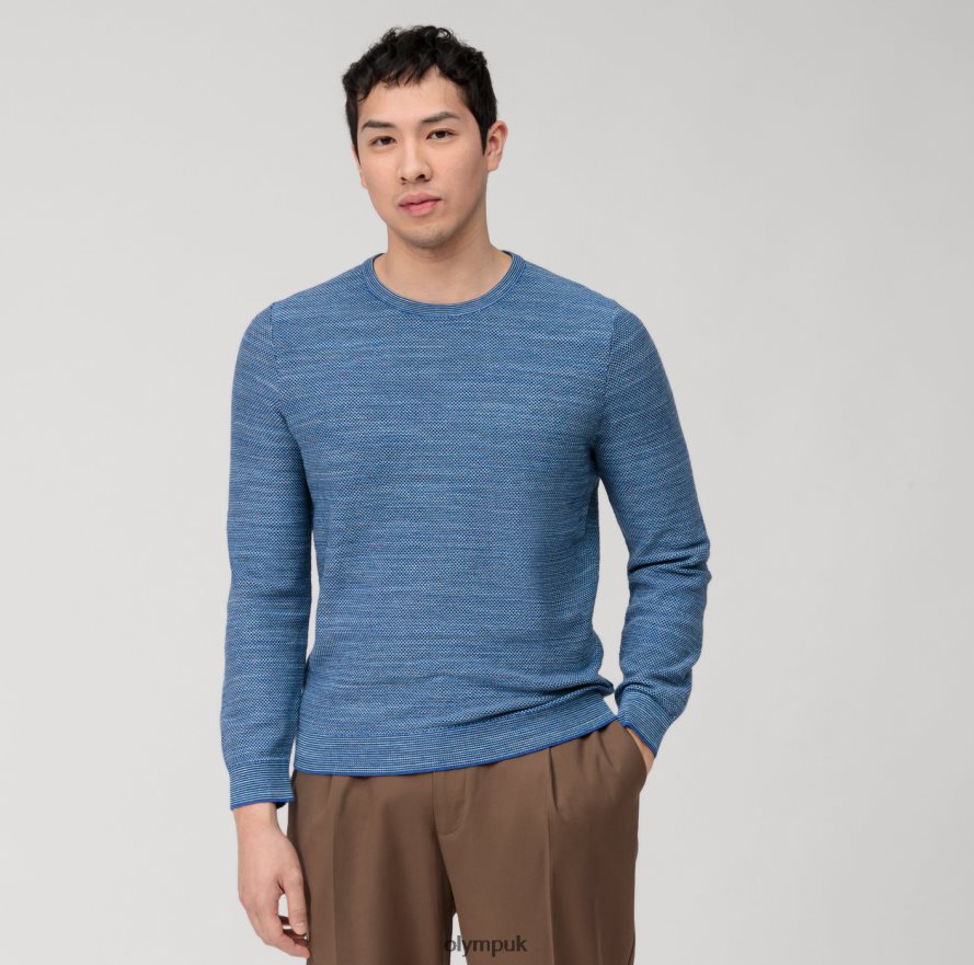 Clothing OLYMP Casual Knitwear Pullover, Nuremberg Blue NZ22L1786
