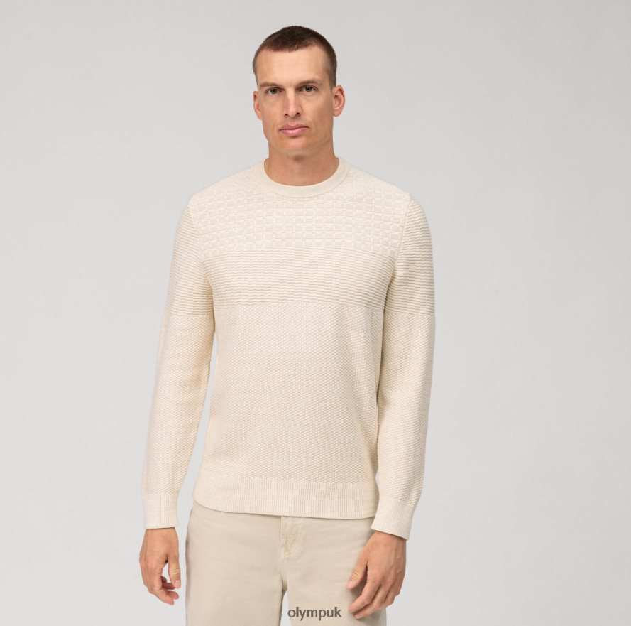 Clothing OLYMP Casual Knitwear Pullover, Off White NZ22L1774