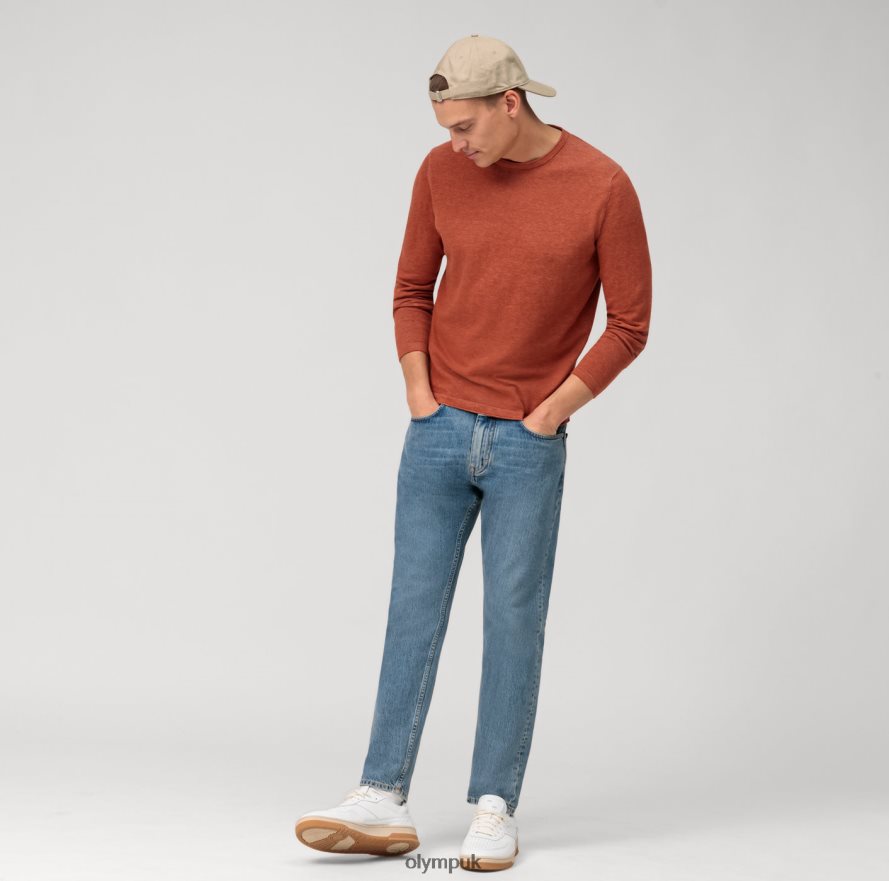 Clothing OLYMP Casual Knitwear Pullover, Reddish Brown NZ22L1817