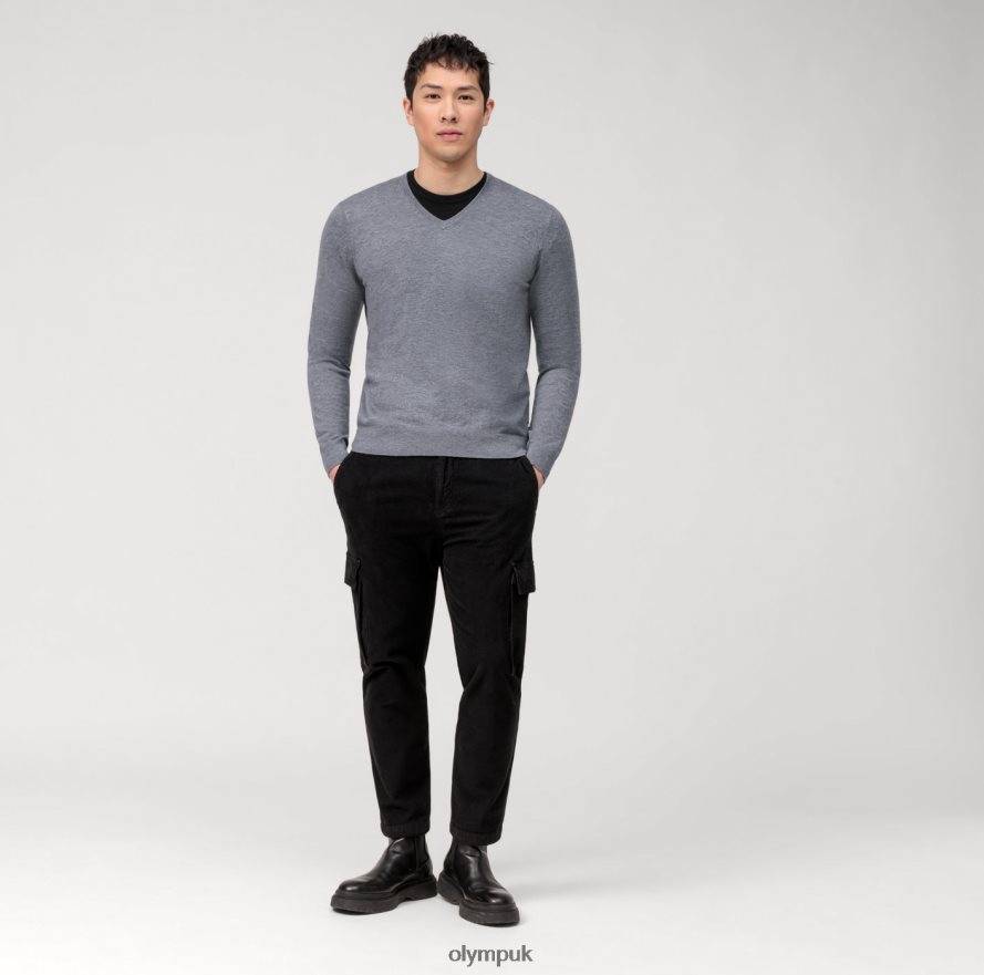 Clothing OLYMP Casual Knitwear Pullover, Silver Grey NZ22L1801