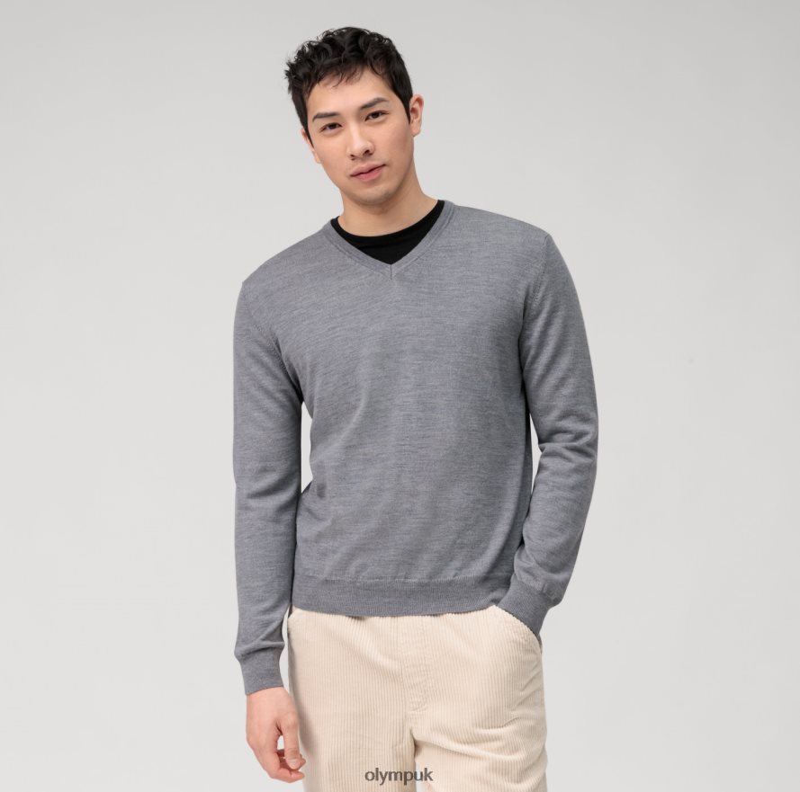 Clothing OLYMP Casual Knitwear Pullover, Silver Grey NZ22L1802