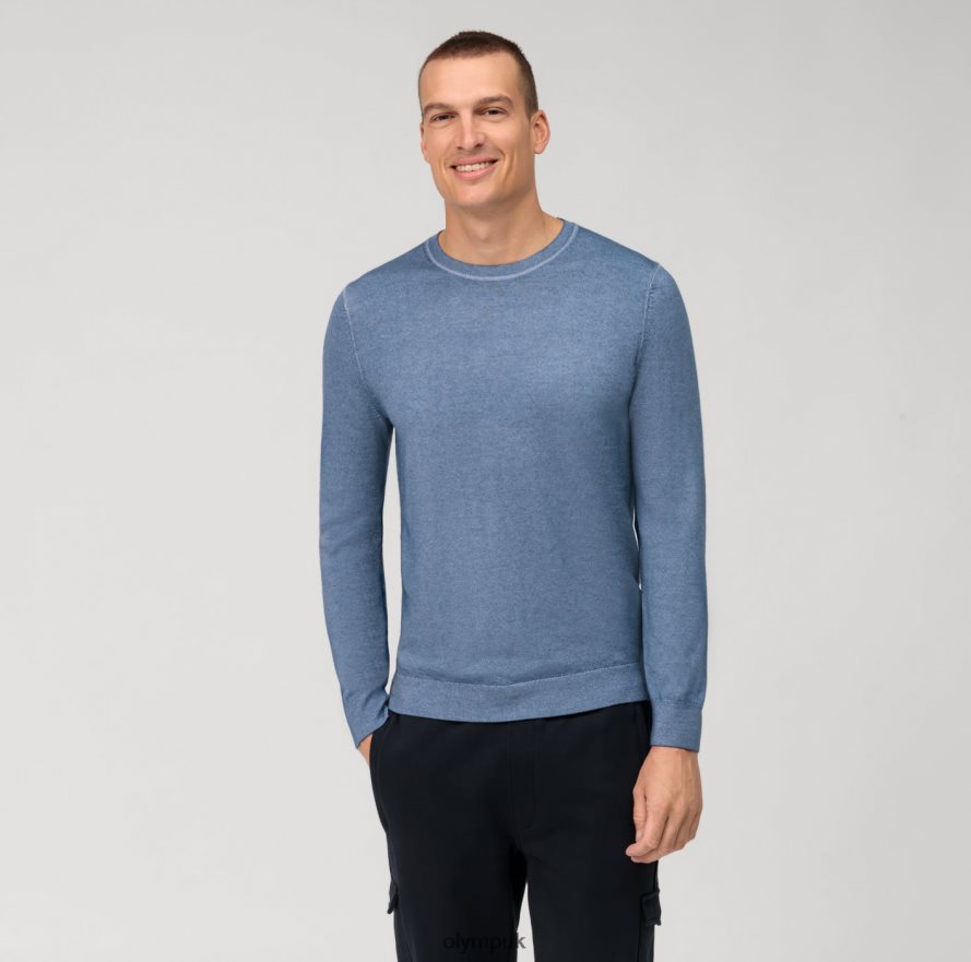 Clothing OLYMP Casual Knitwear Pullover, Smoke Blue NZ22L1800