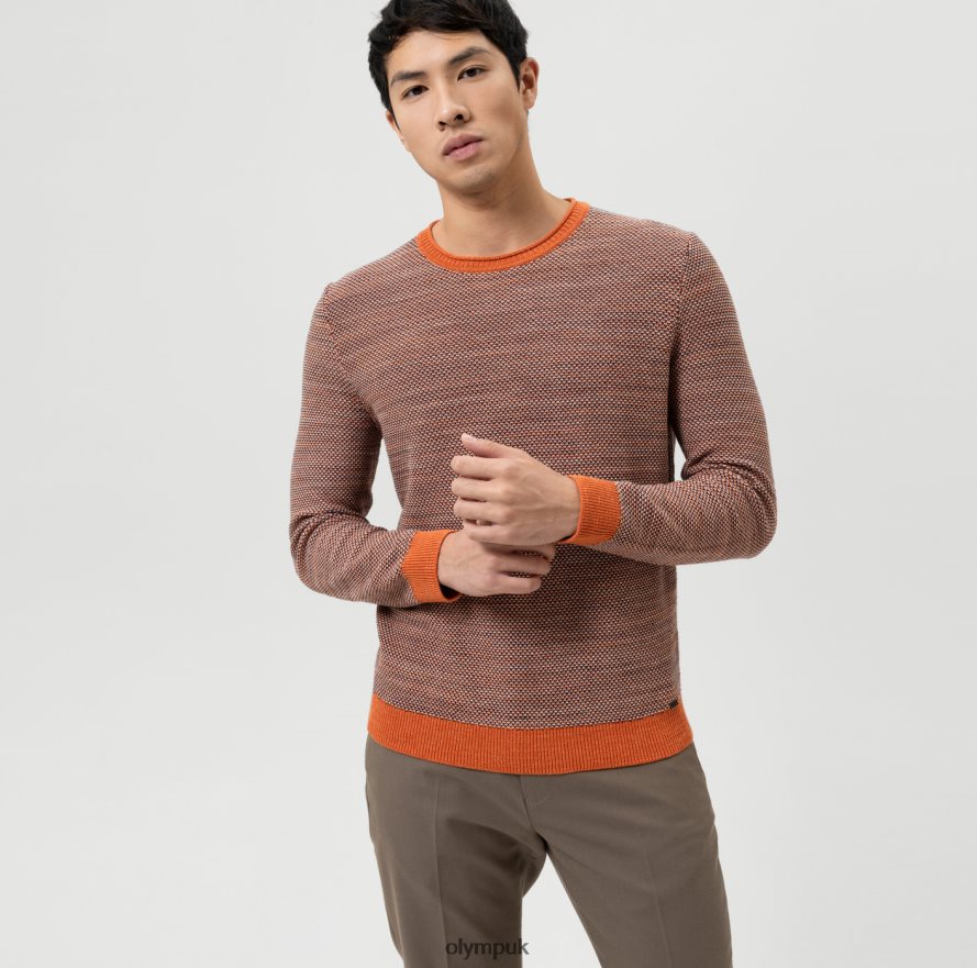 Clothing OLYMP Knitwear Modern Fit, Pullover Crew Neck, Mandarin NZ22L1868