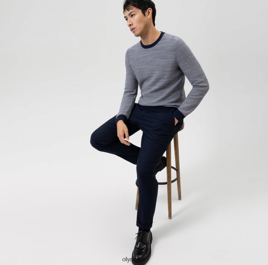 Clothing OLYMP Knitwear Modern Fit, Pullover Crew Neck, Marine NZ22L1783