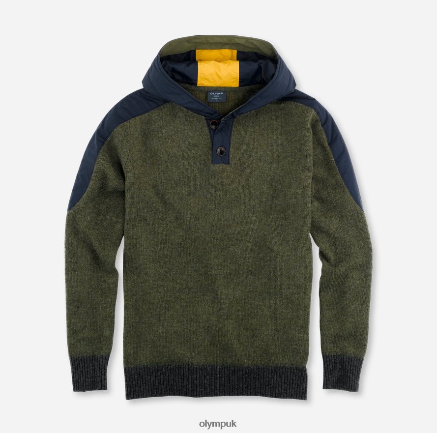 Clothing OLYMP Knitwear Modern Fit, Pullover, Olive NZ22L1854