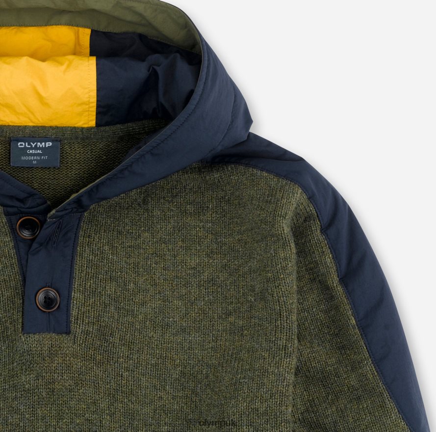 Clothing OLYMP Knitwear Modern Fit, Pullover, Olive NZ22L1854