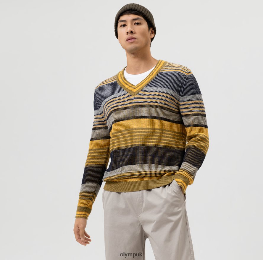 Clothing OLYMP Knitwear Modern Fit, Pullover V-Neck, Lime NZ22L1833