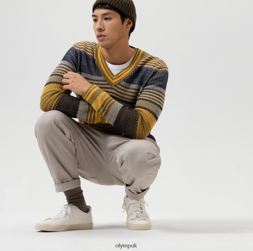 Clothing OLYMP Knitwear Modern Fit, Pullover V-Neck, Lime NZ22L1833