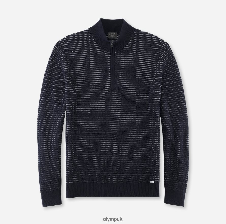 Clothing OLYMP Knitwear Modern Fit, Pullover Zipper Jacket, Marine NZ22L1837