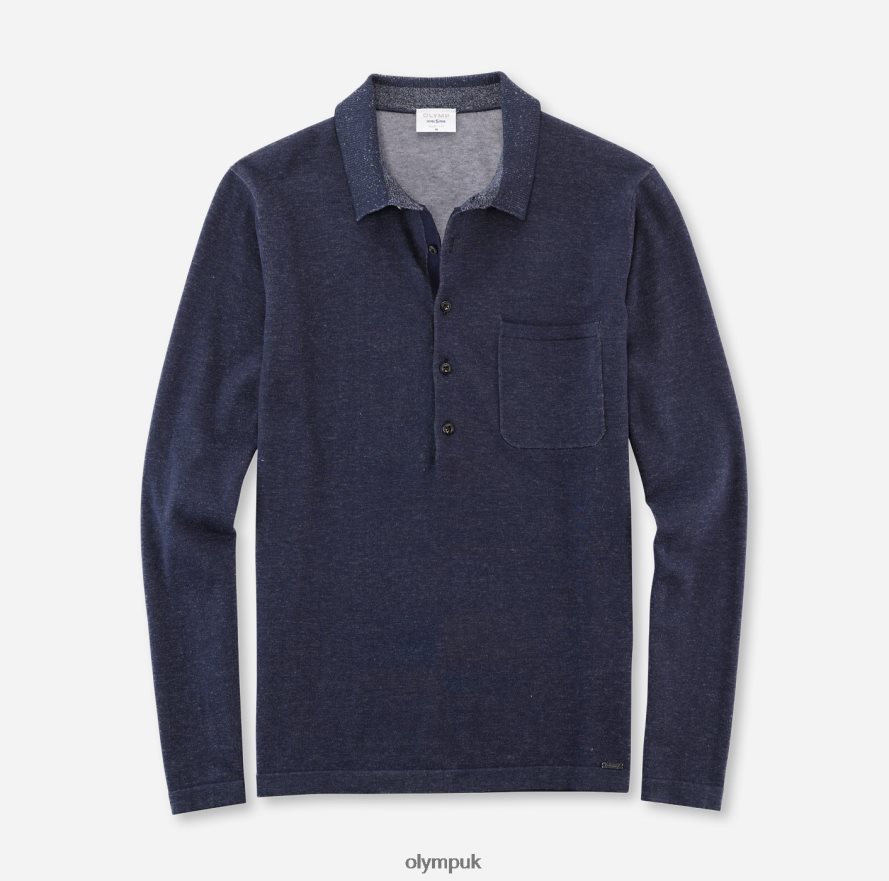 Clothing OLYMP Level Five Knitwear Body Fit, Polo Collar, Marine NZ22L1759
