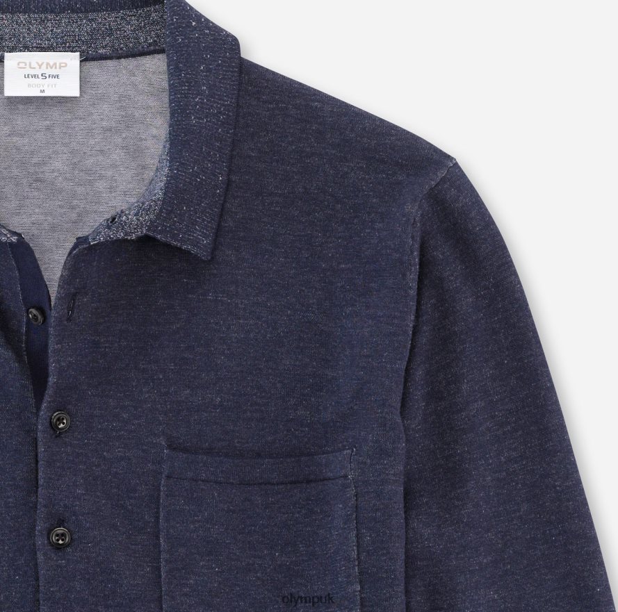 Clothing OLYMP Level Five Knitwear Body Fit, Polo Collar, Marine NZ22L1759